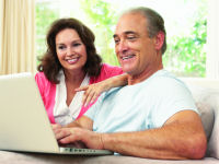 Older couple at laptop
